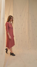 Thread Game Hand Woven - Organic Khadi High-Low Applique Dress