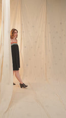 Thread Game Hand Woven - Organic Khadi Black Spaghetti Dress