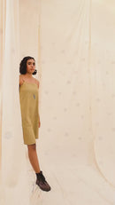 Thread Game Hand Woven - Organic Khadi Women's Spaghetti Applique Dress