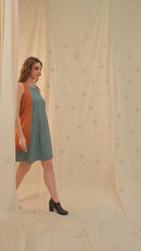 Thread Game Hand Woven - Organic Khadi Colour Block Dress