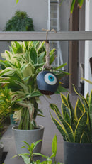 Scrapshala Evil Eye Cowbell Hanging | Handcrafted and Sustainable | Protective Wall & Door Hanging with Soothing Sound