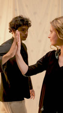 Thread Game Hand Woven Organic Khadi Women's Knee-Length Black Hoodie Dress