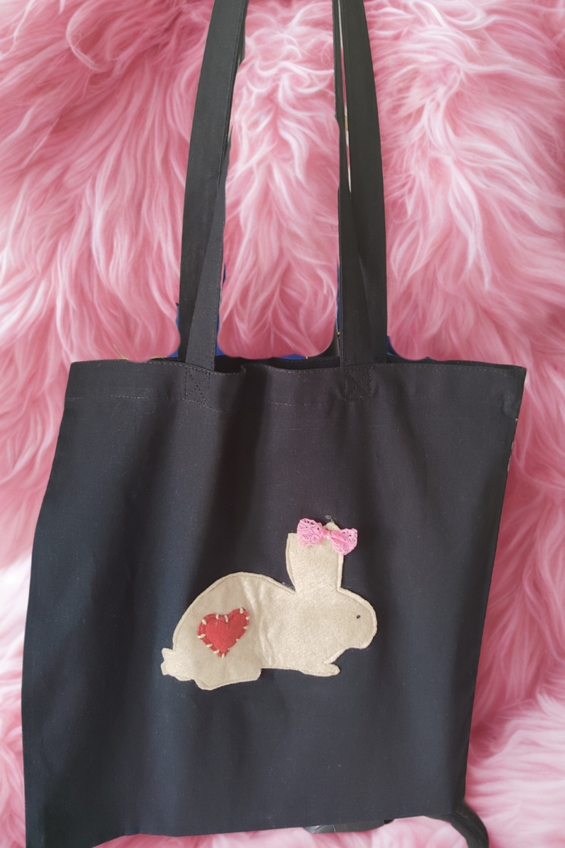 Shakti Kriti Unbleached Cotton Canvas Tote Bag | Women | Black | Tote bag