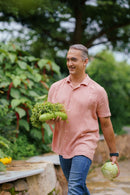 Islands of Loom 90% Organic linen + 10% Ecovero™ Blend Men's Dusty Pink Rose Dust Shirt