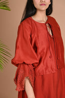 Ethically made Chanderi cutout jacket
