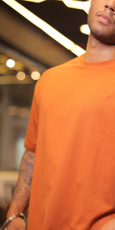 Solid Oversized Men T-shirt in Rustic Brown