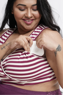 Wear Equal Plum Stripe Maternity Bralette