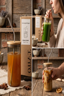 O.U.A.T. Greencycled Sipper - 500 ml with Stainless Steel Straw & Bio Lid