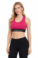 Bamboology Bamboo Fabric Sports Bra for Women | Ultra-Soft, Breathable, Sweat-Wicking Activewear | Fuchsia