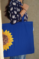 Shakti Kriti Unbleached Cotton Canvas Tote Bag | Women | Blue | Tote bag