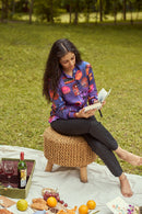 The Conscious Closet By The Ocean Printed Women Shirt in Modal Satin