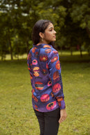 The Conscious Closet By The Ocean Printed Women Shirt in Modal Satin