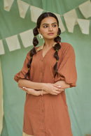 The Conscious Closet Raw Umber Short Dress