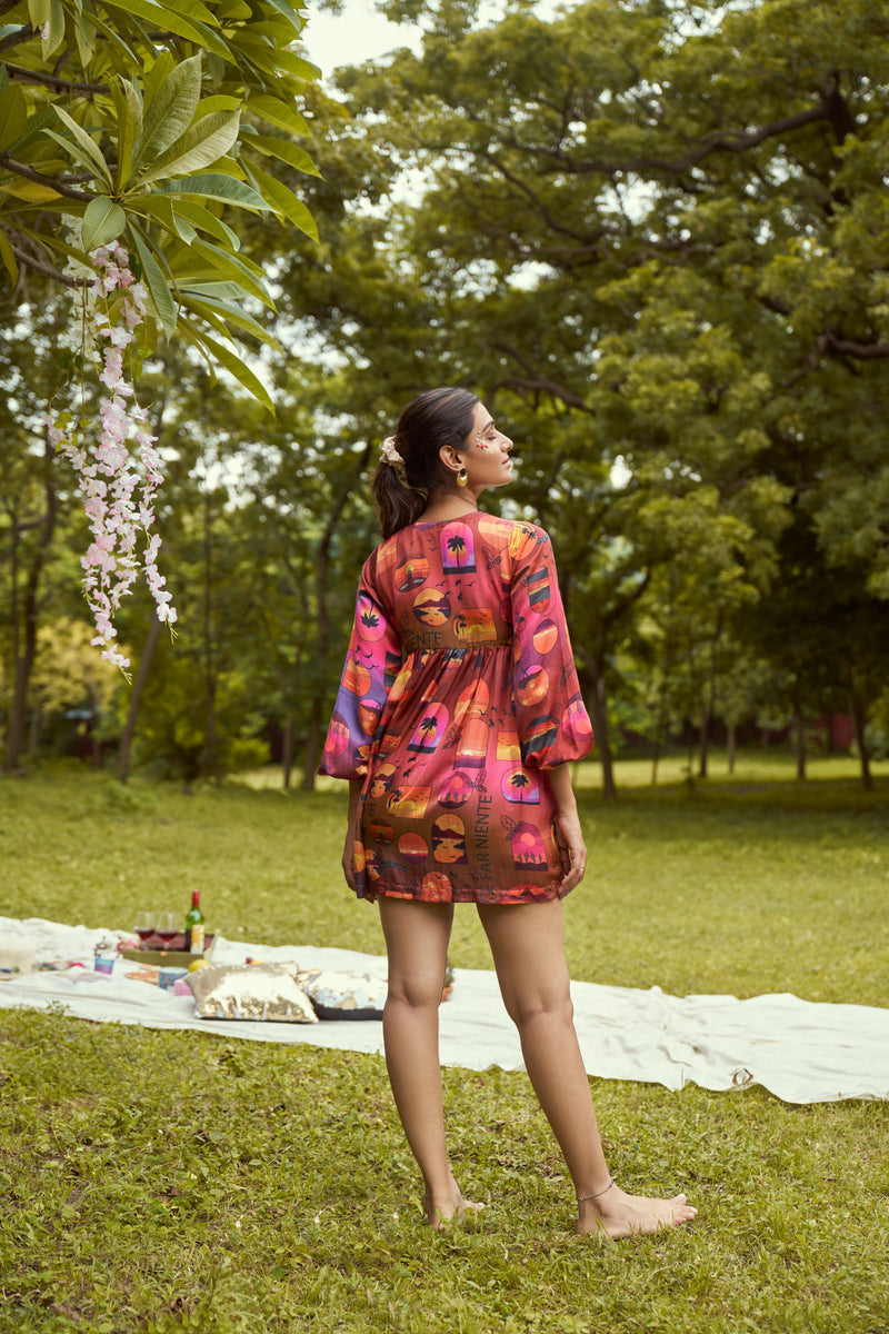 The Conscious Closet By The Sunset Printed Detachable Dress