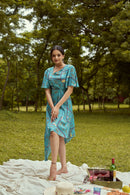 The Conscious Closet Venice Twisted Printed Dress