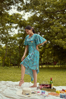 The Conscious Closet Venice Twisted Printed Dress