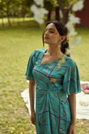 The Conscious Closet Venice Twisted Printed Dress