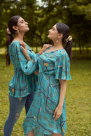 The Conscious Closet Venice Twisted Printed Dress