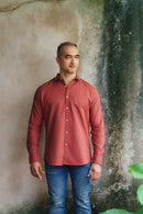 Islands of Loom Organic Cotton Men's Rusty Red Terracotta Shirt