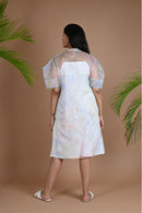 Ethically made vegan organza silk jacket with crushed silk inner