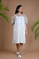 Ethically made vegan organza silk jacket with crushed silk inner