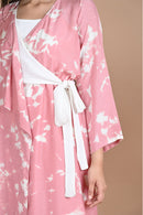 Ethically made Shibori Dyed and side tie up Dress with slip