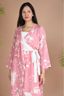 Ethically made Shibori Dyed and side tie up Dress with slip