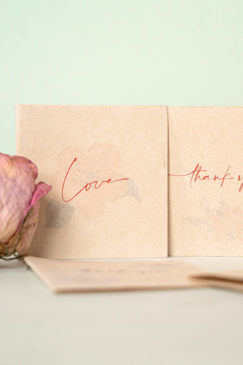 Pushp Hemp Paper Gift Cards | Set of 5 Cards and Envelopes