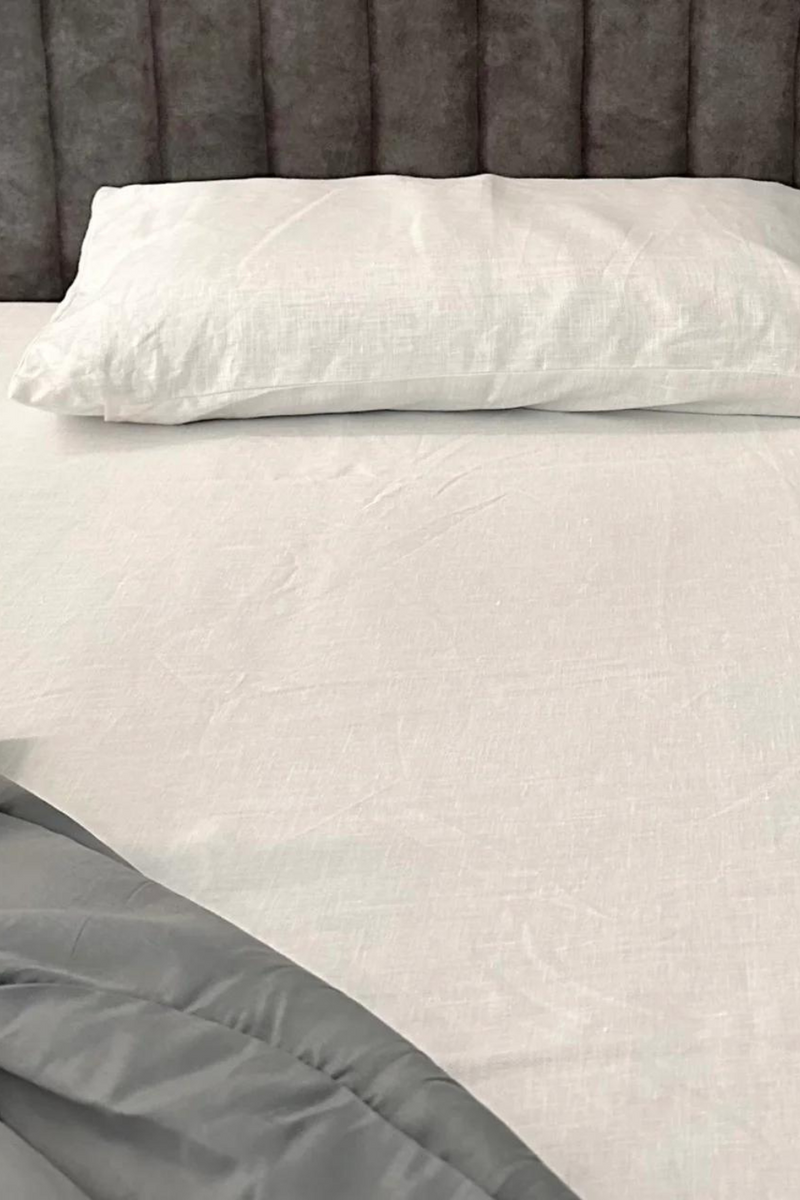 Shwet - Pure White Hemp Bedsheet Set