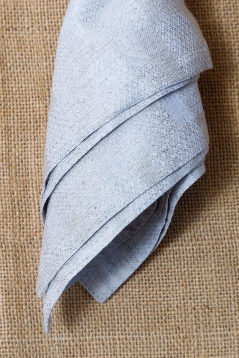 Hemp Cotton Dinner Napkins | Jacquard weave | Set of 2/4/6