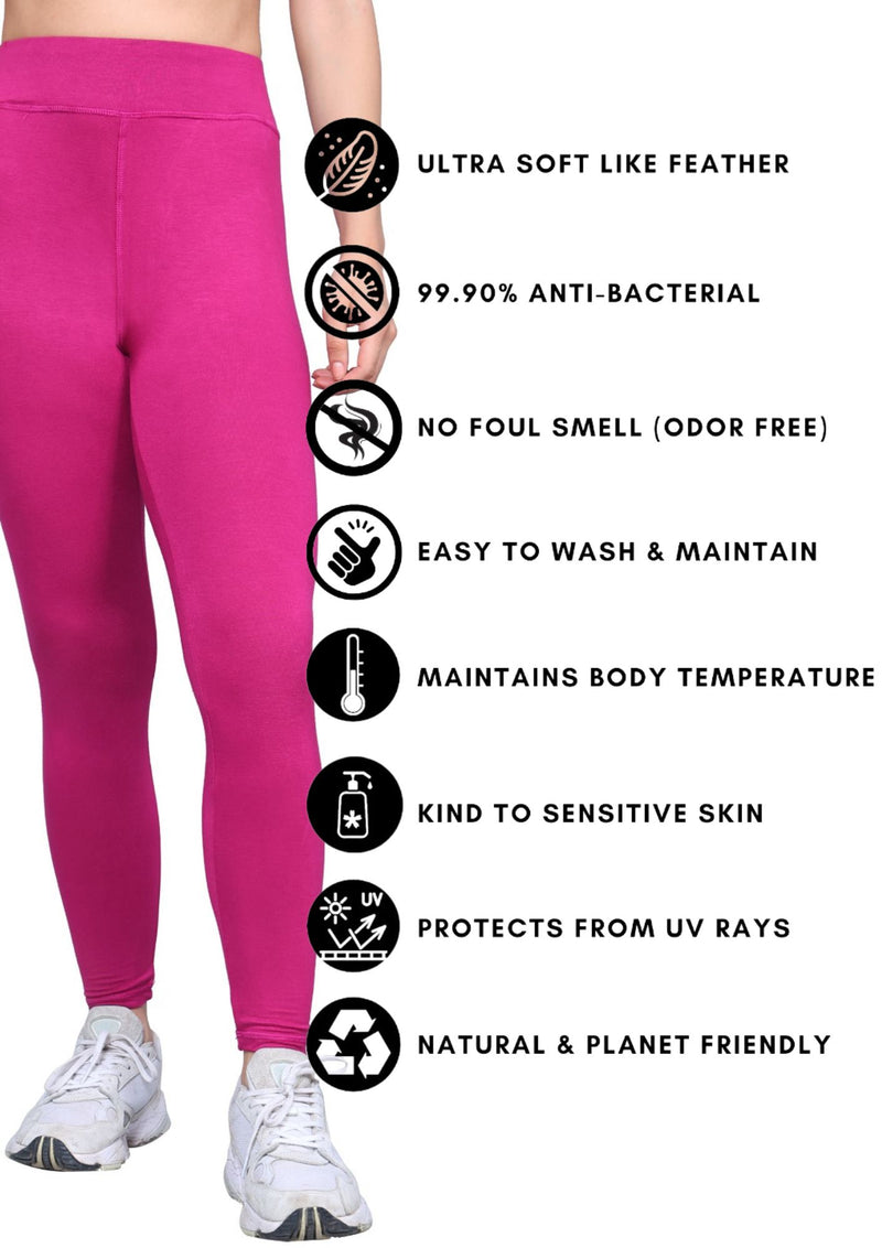 Bamboo Fabric Yoga Pant | Fuchsia |  Super Comfortable, Ultrasoft, Anti Bacterial, Moisture Wicking | Bold