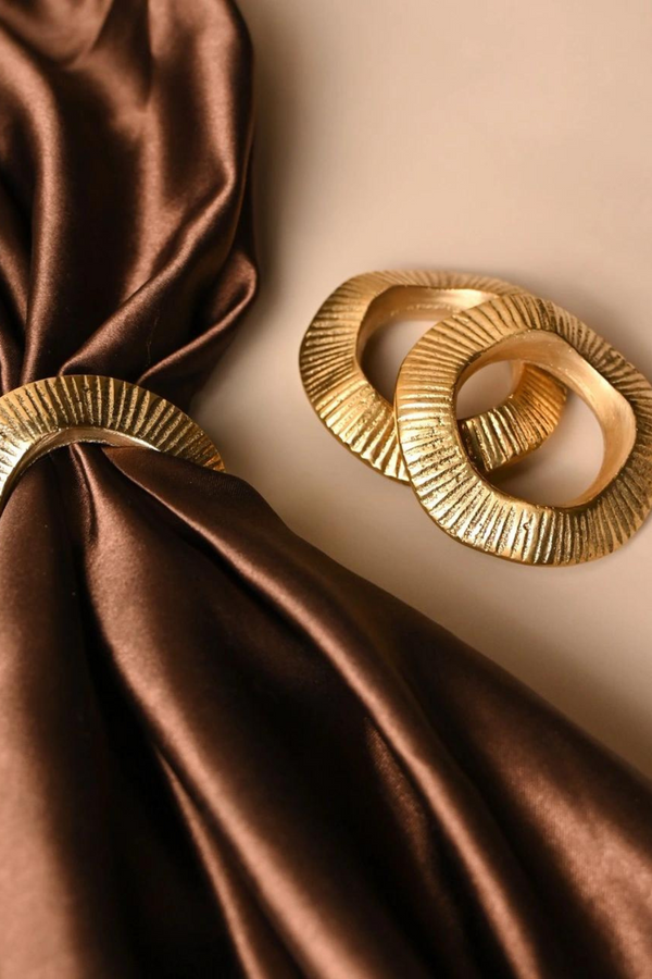 "Gehna Napkin Rings | Brass Table Decor | Handcrafted in Small Batches "