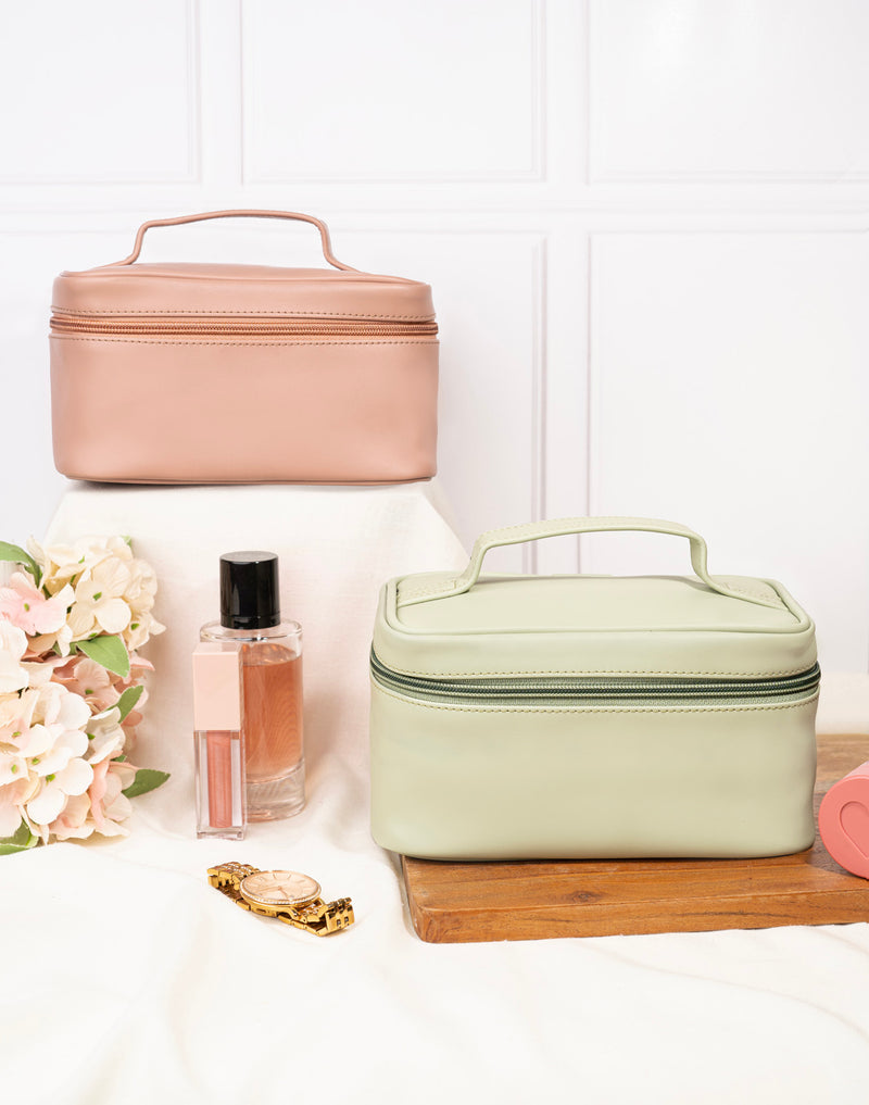 Whitefire Vegan Leather Vanity Case in Cool Mint