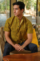 Vasudhaa Vastrram Vriksha - men's Organic Linen and bamboo half sleeve shirt