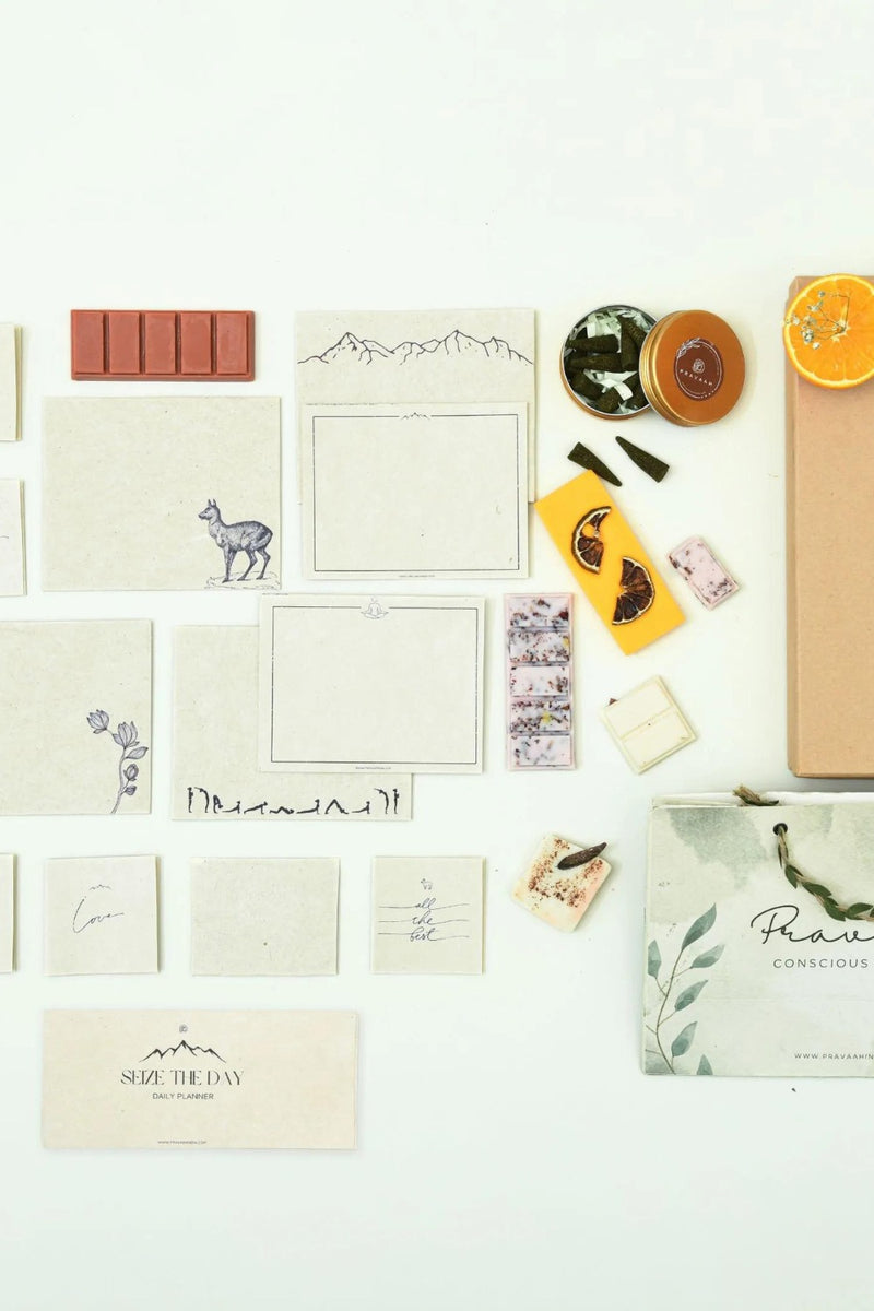 Thought Treasures Hamper | Hemp Stationery and Handmade goodies | Sustainable Gifting