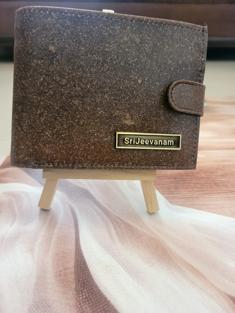 SriJeevanam's Sharv Men's wallet with Loop | Plant-Based| Repurposed Agri Waste | Men | Natural | Wallet