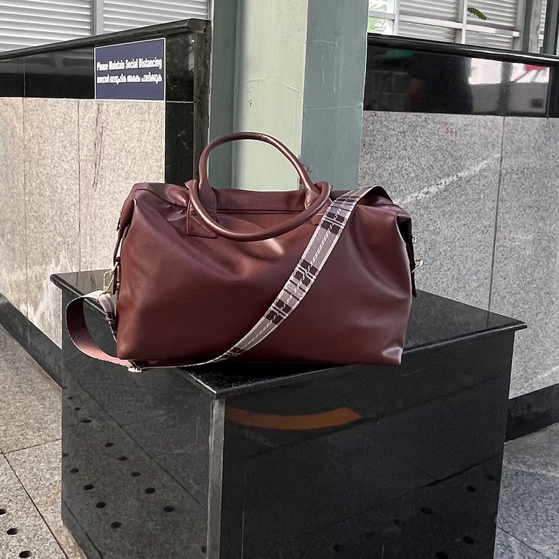 Vegan Leather Travel Duffel Bag