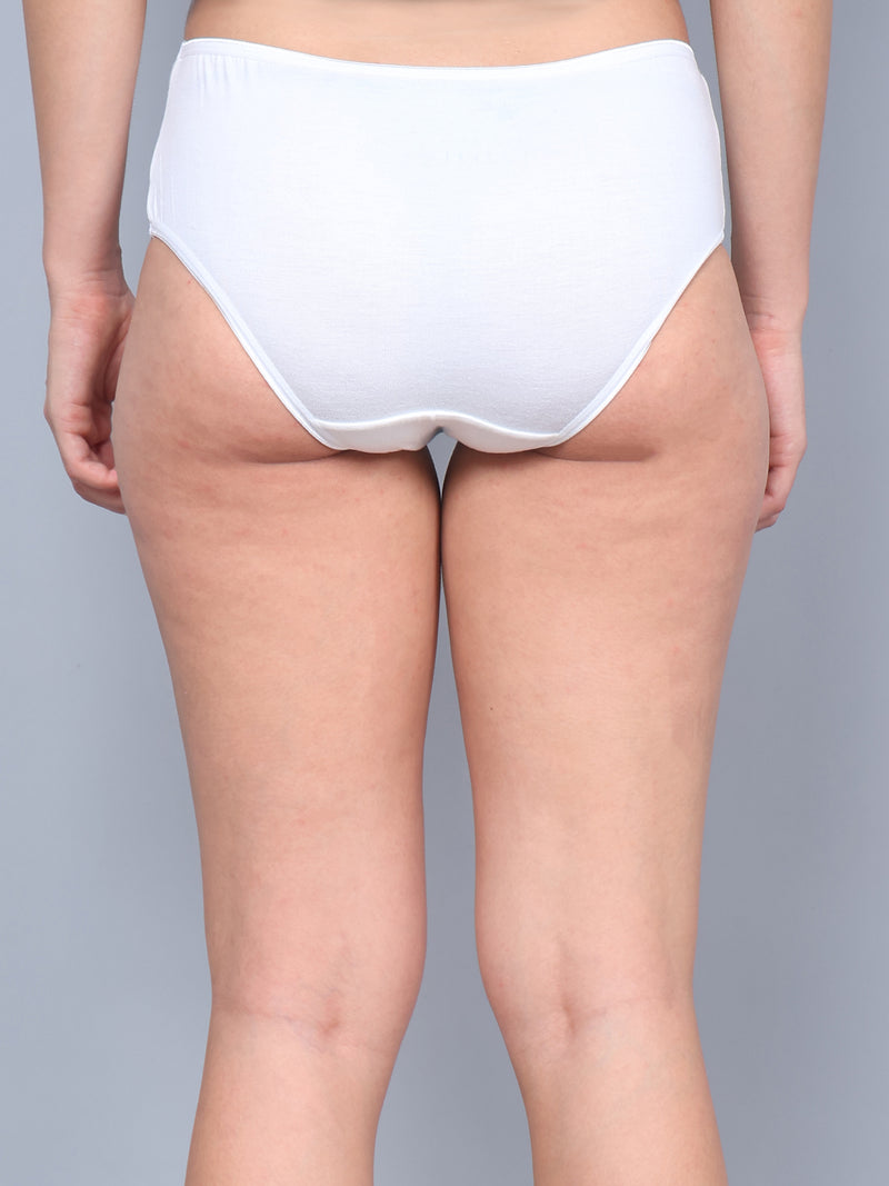 Bamboology Anti-Bacterial Bamboo Fabric Mid Rise Women Underwear | Peach & White | Pack Of 2