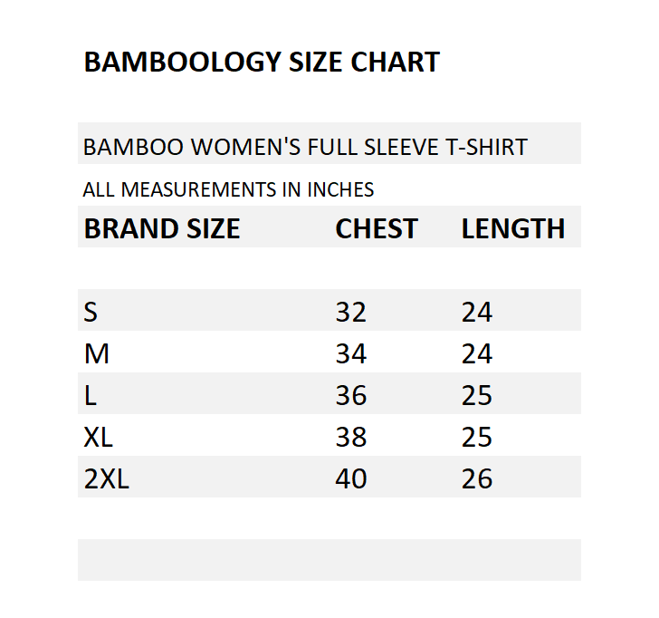 Bamboo Fabric Full Sleeves T-Shirt for Women