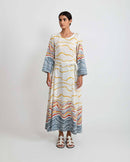Rias Jaipur  Earth Shell Tie Up Dress in Handloom Cotton and Bamboo Blend
