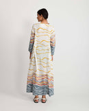 Rias Jaipur  Earth Shell Tie Up Dress in Handloom Cotton and Bamboo Blend