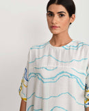 Rias Jaipur  Blue Ocean Long Dress in Handloom Cotton and Bamboo Blend