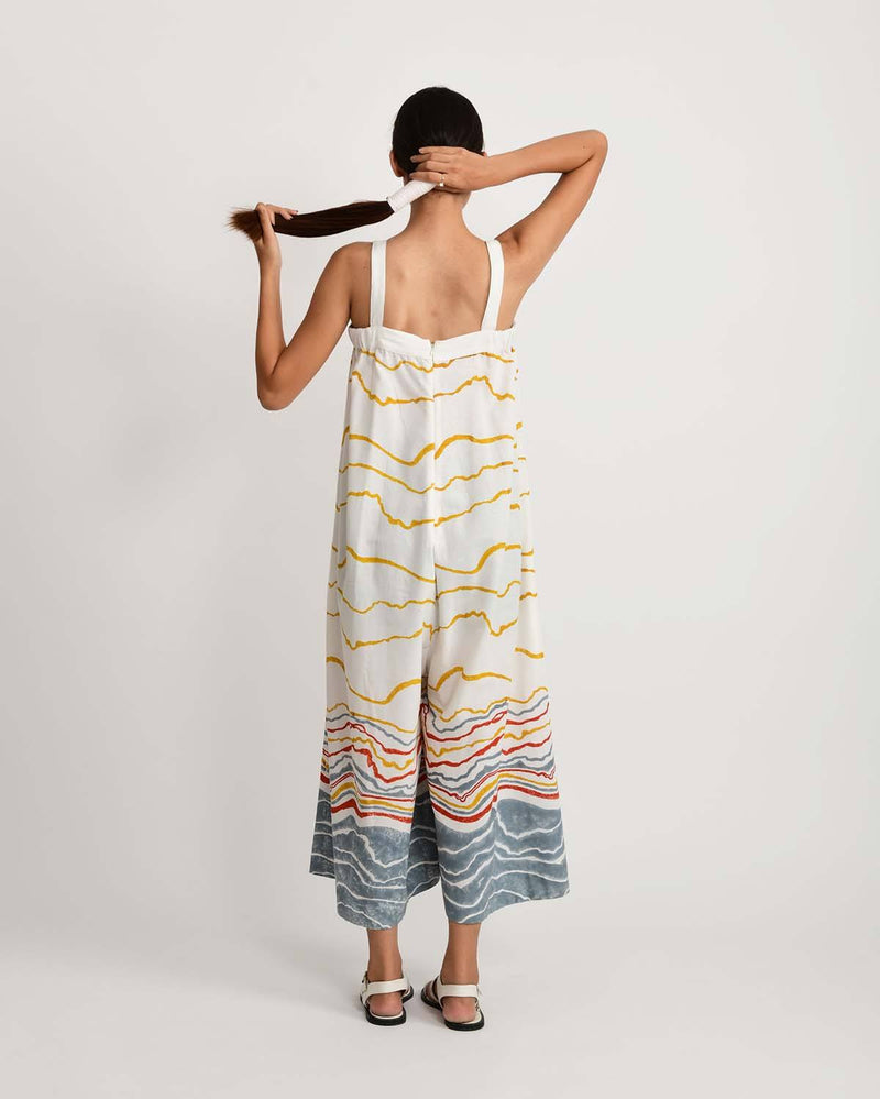 Rias Jaipur  Earth Crest Ankle Jumpsuit in Handloom Cotton and Bamboo Blend