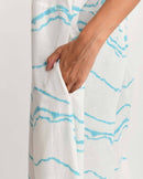 Rias Jaipur  Blue Ocean Strappy Jumpsuit in Handloom Cotton and Bamboo Blend