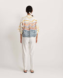 Rias Jaipur  Crested Crop Top in Handloom Cotton and Bamboo Blend