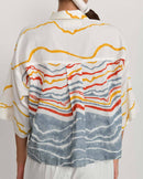 Rias Jaipur  Crested Crop Top in Handloom Cotton and Bamboo Blend