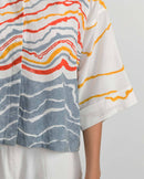 Rias Jaipur  Crested Crop Top in Handloom Cotton and Bamboo Blend