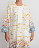 Rias Jaipur  Earth Fossil side open Kurta in Handloom Cotton and Bamboo Blend