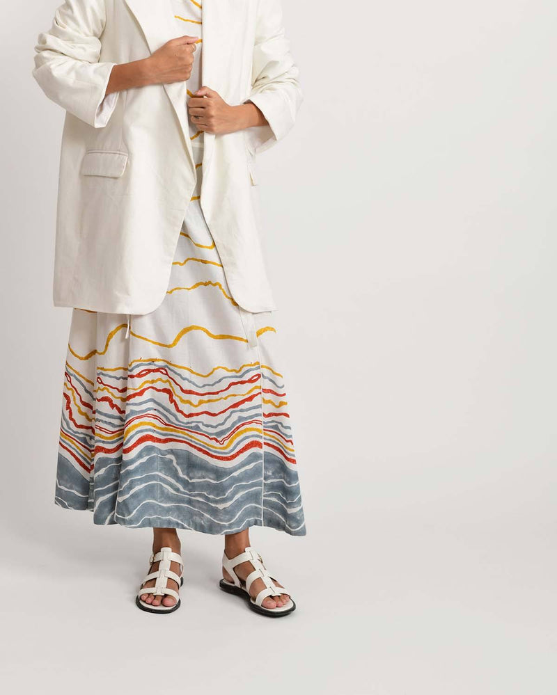 Rias Jaipur  Oversized Sand Jacket in Handloom Cotton and Bamboo Blend