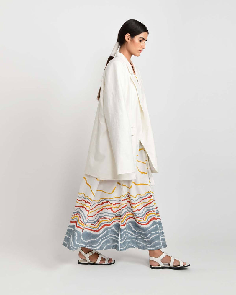 Rias Jaipur  Oversized Sand Jacket in Handloom Cotton and Bamboo Blend